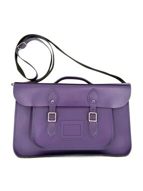 Bohemia Leather Satchel Bag in Purple 14”x10”x4”